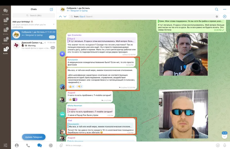 Olha Stefanishyna trying to look for evidance in Telegram. Some people who even don't know me suggest schizophrenia