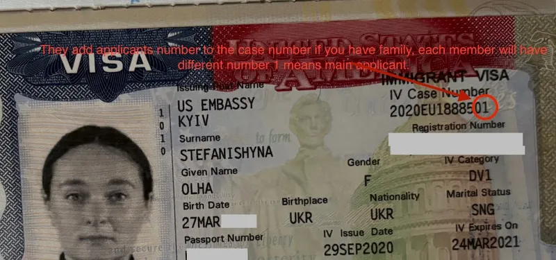 Visa in Olha Stefanishyna passport